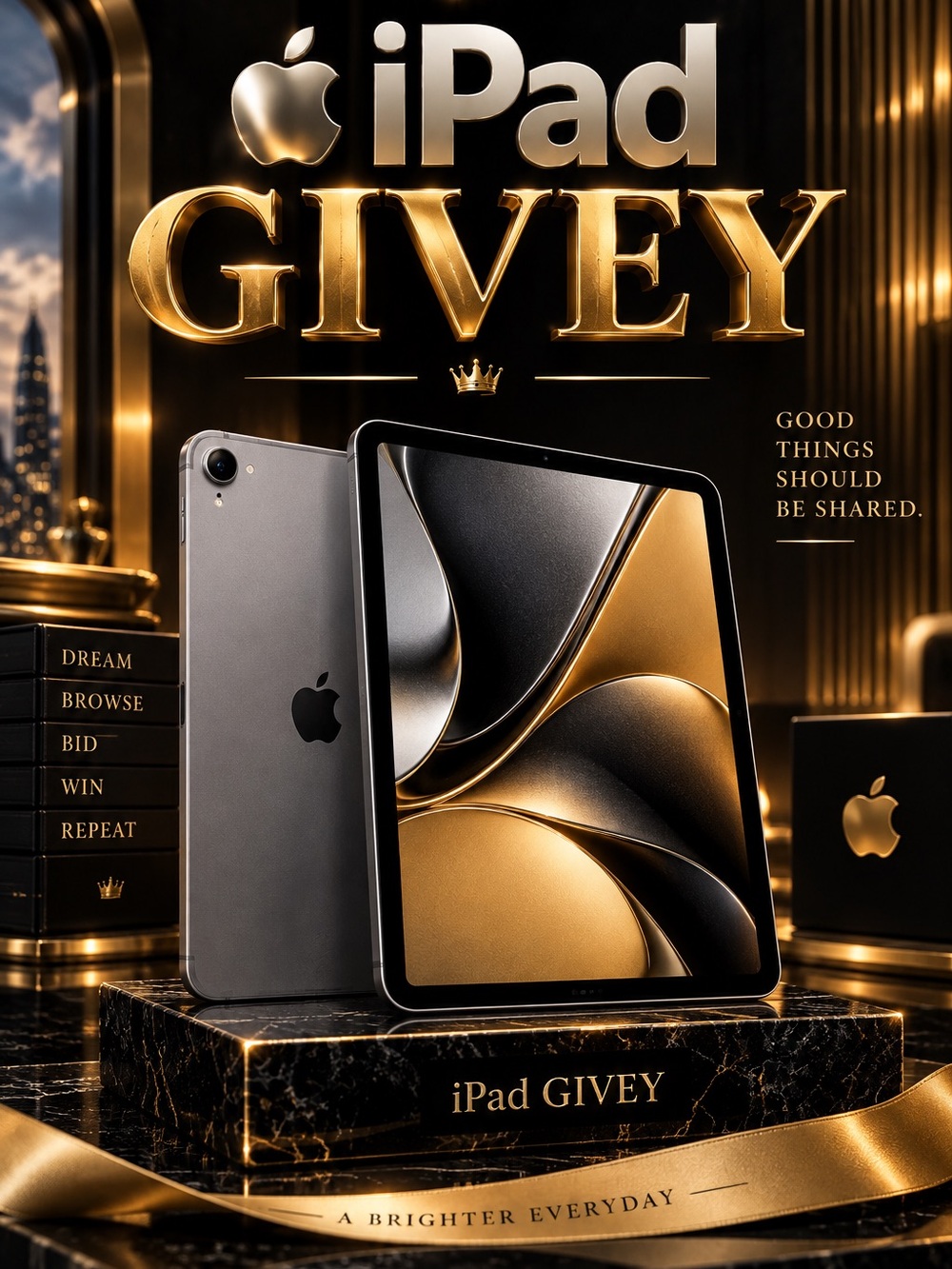 Apple iPad in Space Gray with Black Screen Bezel